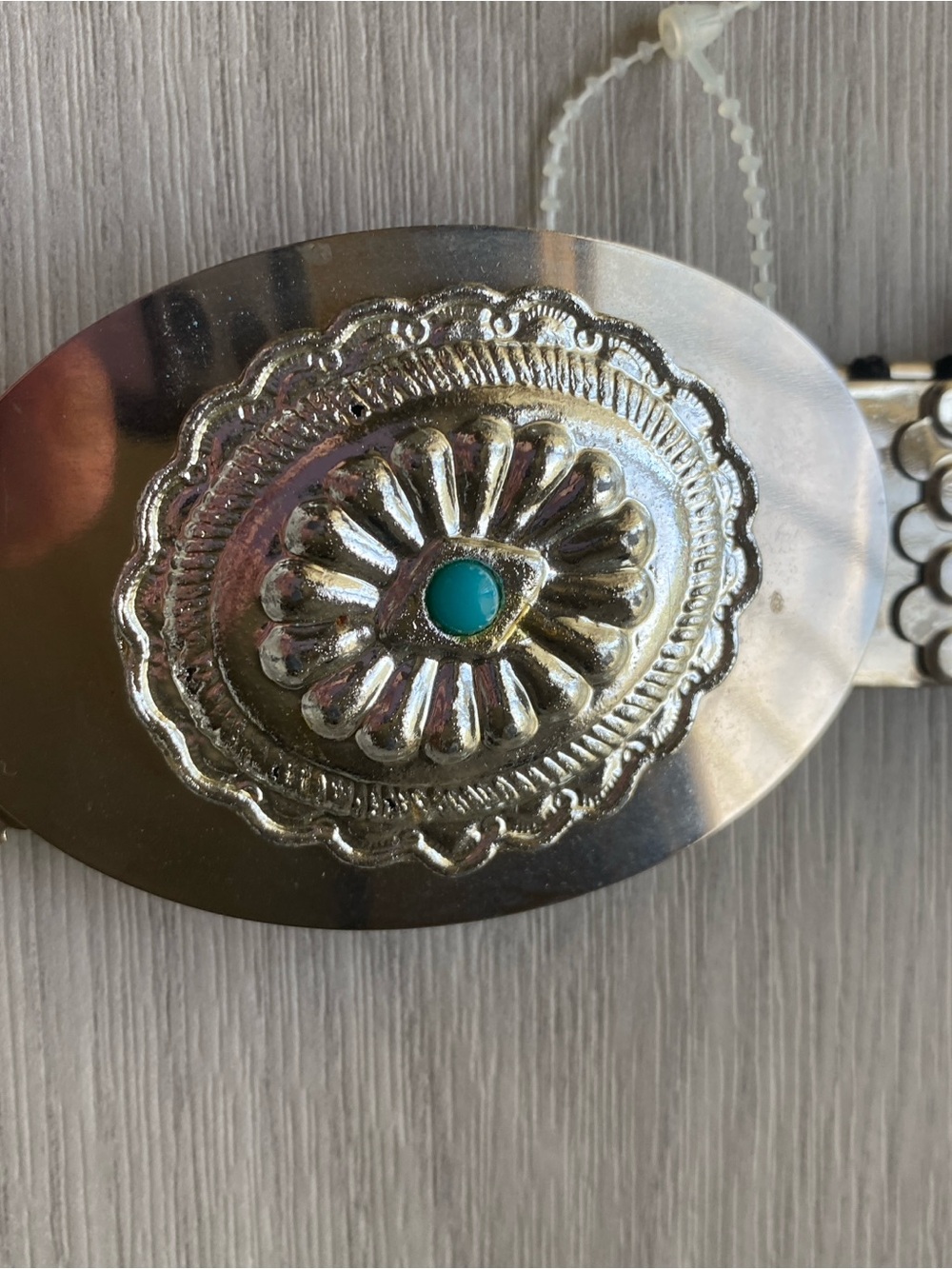 Vintage Silver Concho Belt .boho festival finish Turquoise accent western style